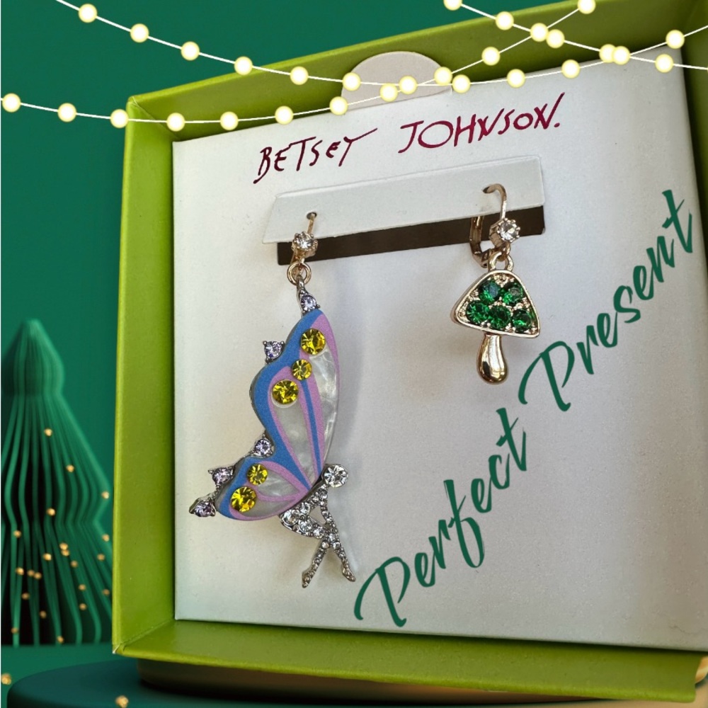 Asymmetrical fairy mushroom earrings